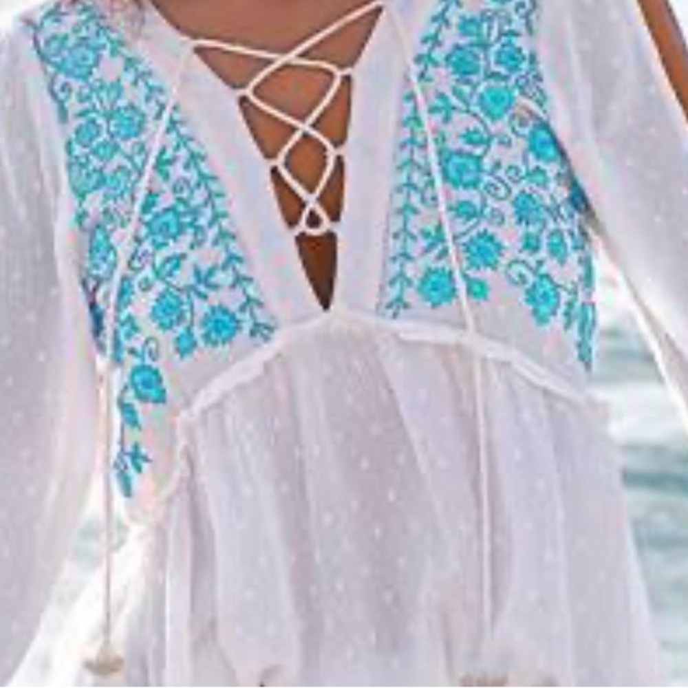 VENUS Embroidered Swiss Dot Top, Size 14, NEW - Picture 2 of 5